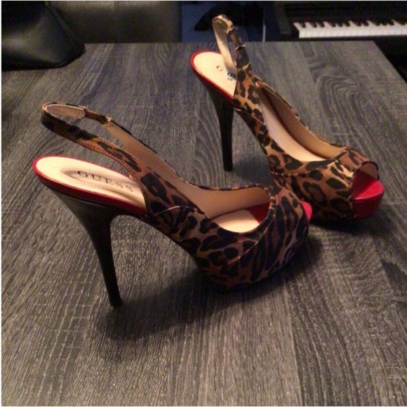 Guess Leopard Print Stilleto Heels. Size 9 1/2. - Picture 5 of 5